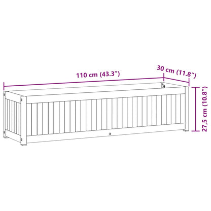 Fioriera da Giardino 110x30x27,5 cm in Legno Massello di Acacia