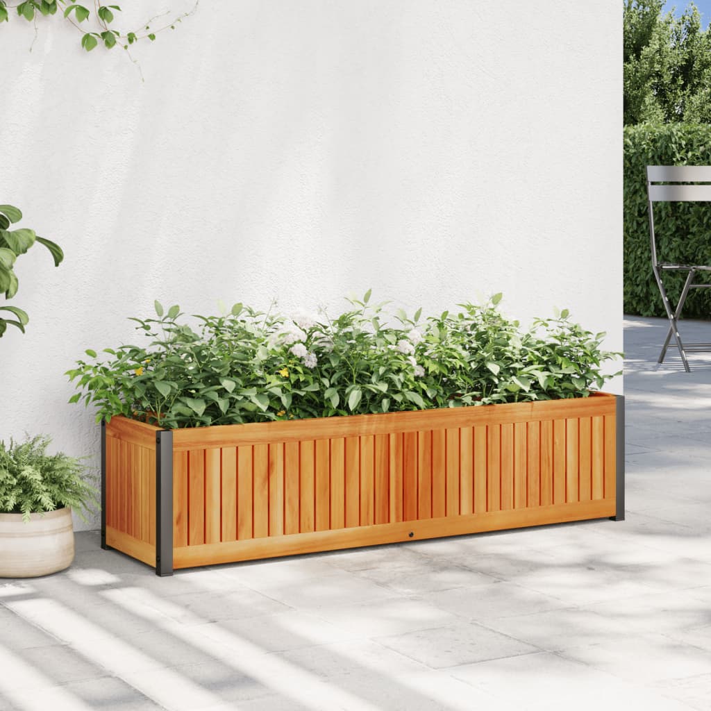 Fioriera da Giardino 110x30x27,5 cm in Legno Massello di Acacia - homemem39