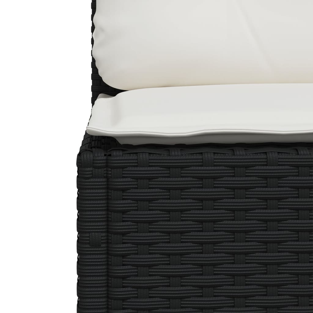 Set Divani da Giardino con Cuscini 7pz Nero Polyrattan | homemem39