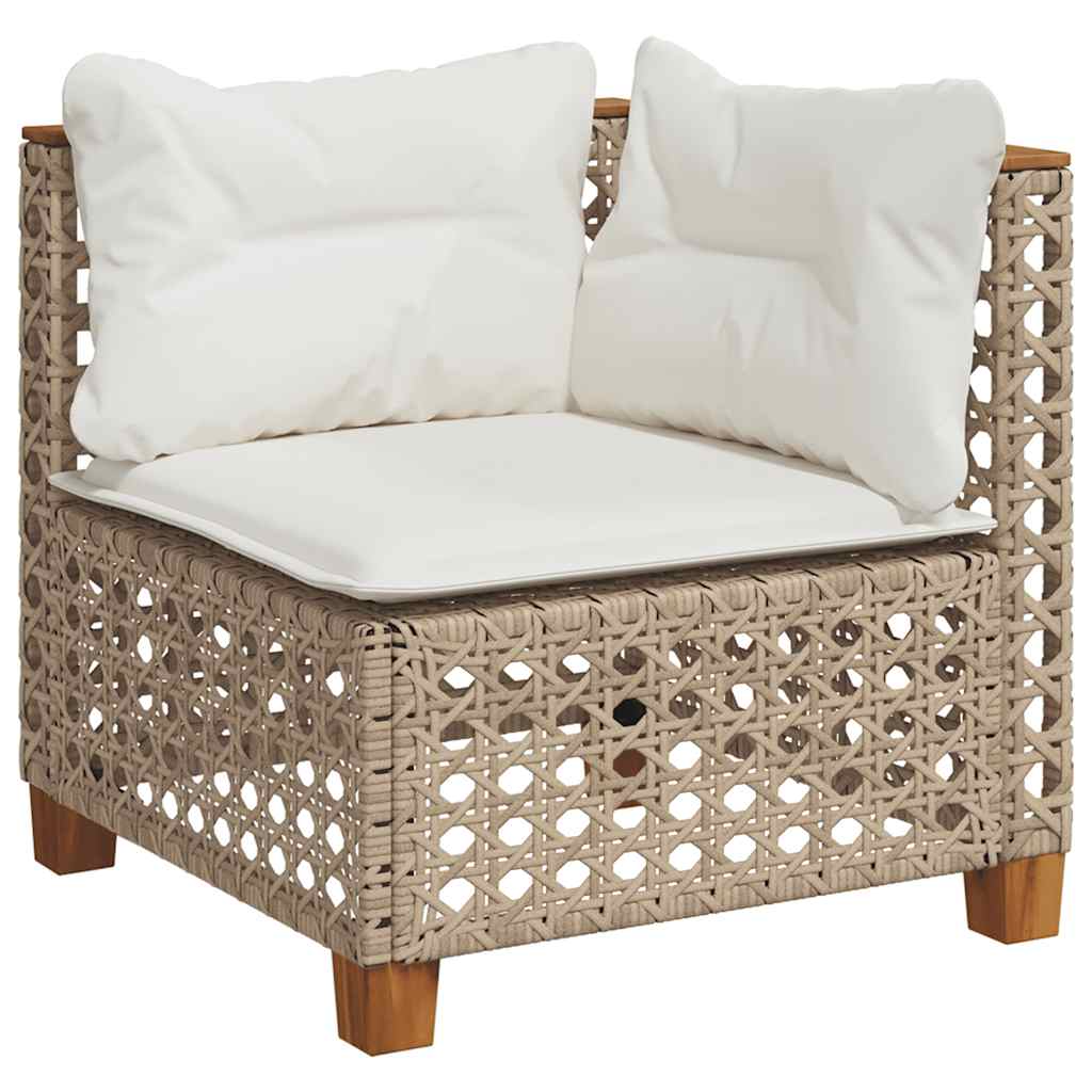 Set Divani da Giardino 7 pz con Cuscini Beige in Polyrattan | homemem39