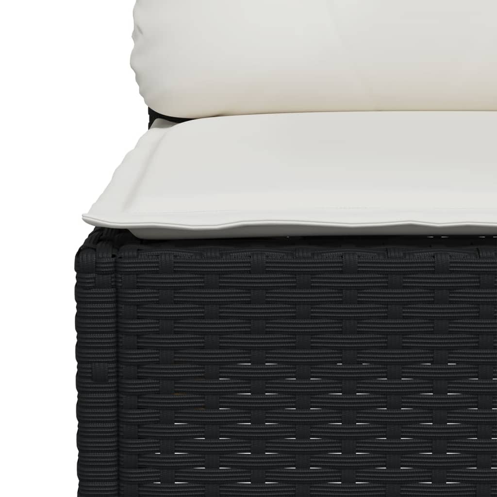 Set Divani da Giardino 9 pz con Cuscini Nero in Polyrattan | homemem39