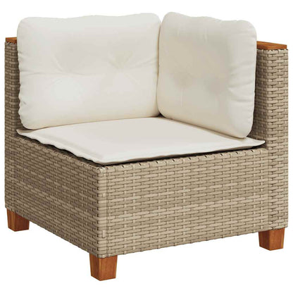 Set Divano da Giardino 9 pz con Cuscini Beige in Polyrattan - homemem39