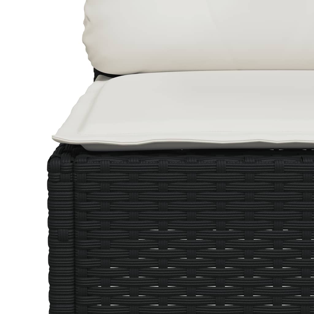 Set Divani da Giardino 9 pz con Cuscini Nero in Polyrattan | homemem39