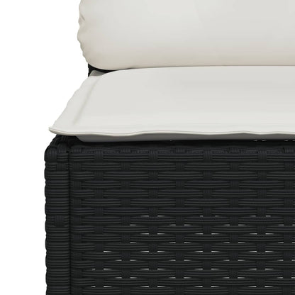 Set Divani da Giardino 4 pz con Cuscini Nero in Polyrattan | homemem39