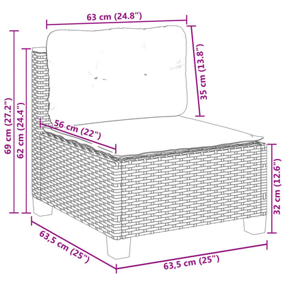 Set Divani da Giardino 4 pz con Cuscini Nero in Polyrattan | homemem39