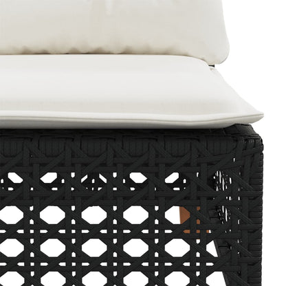 Set Divani da Giardino 4 pz con Cuscini Nero in Polyrattan | homemem39