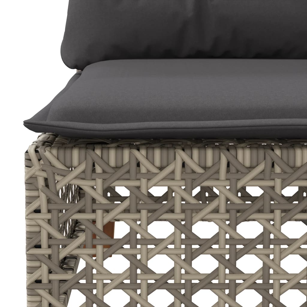 Set Divani da Giardino 4 pz con Cuscini in Polyrattan Grigio | homemem39