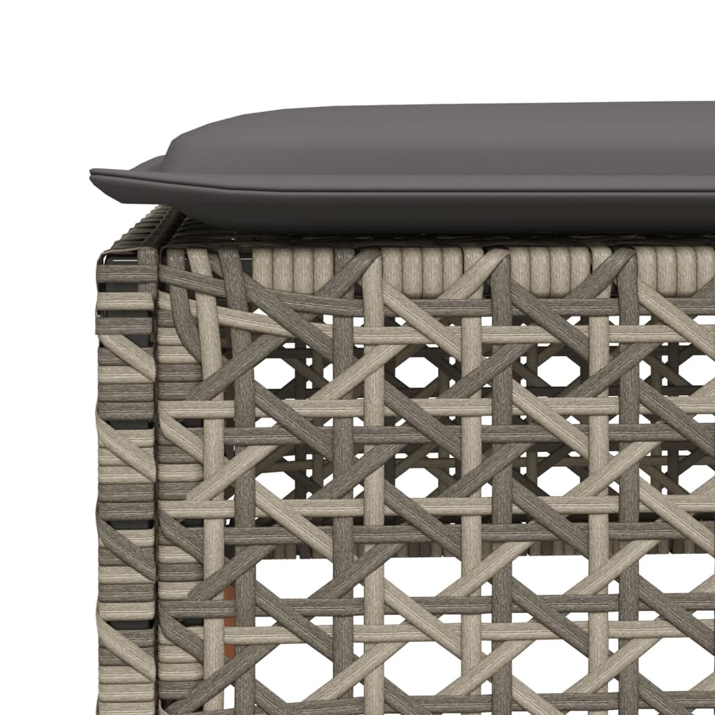 Set Divani da Giardino 4 pz con Cuscini in Polyrattan Grigio - homemem39