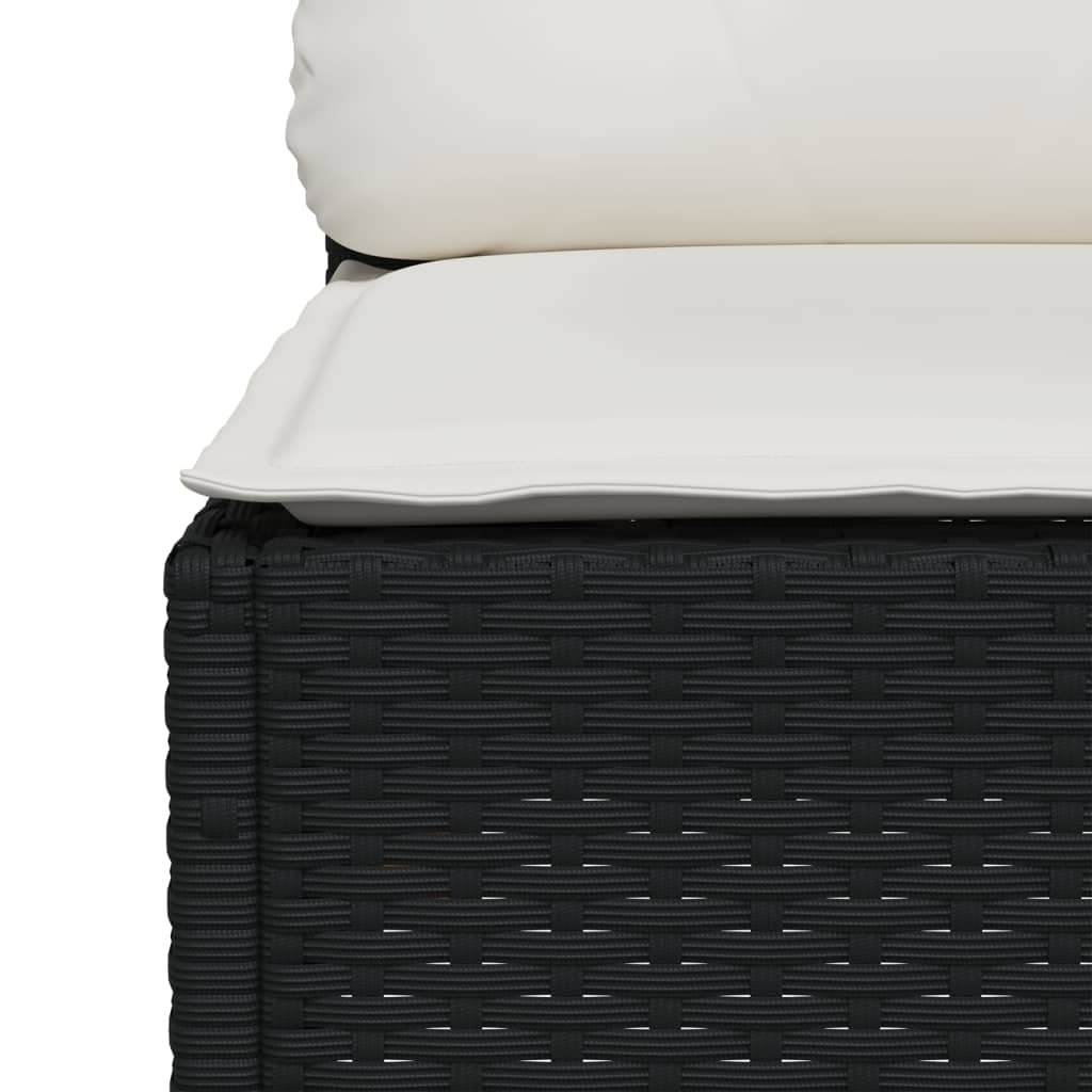 Set Divani da Giardino 5 pz con Cuscini in Polyrattan Nero | homemem39