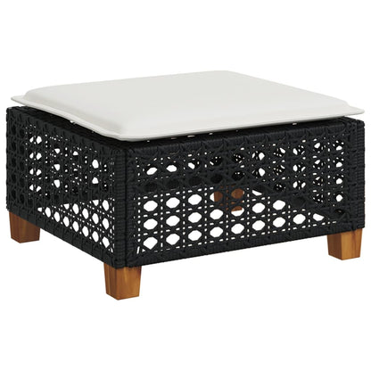 Set Divani da Giardino 5 pz con Cuscini in Polyrattan Nero | homemem39