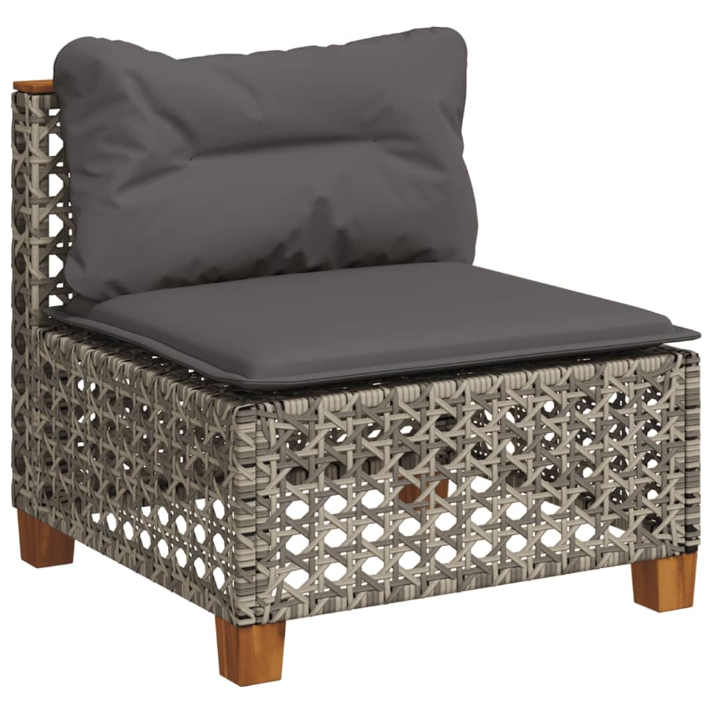 Set Divano da Giardino 5 pz con Cuscini Grigio in Polyrattan | homemem39