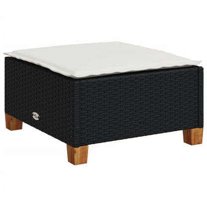 Set Divano da Giardino 6 pz con Cuscini Nero in Polyrattan | homemem39