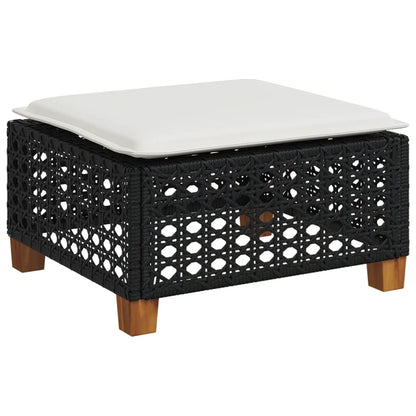 Set Divano da Giardino 6 pz con Cuscini Nero in Polyrattan - homemem39