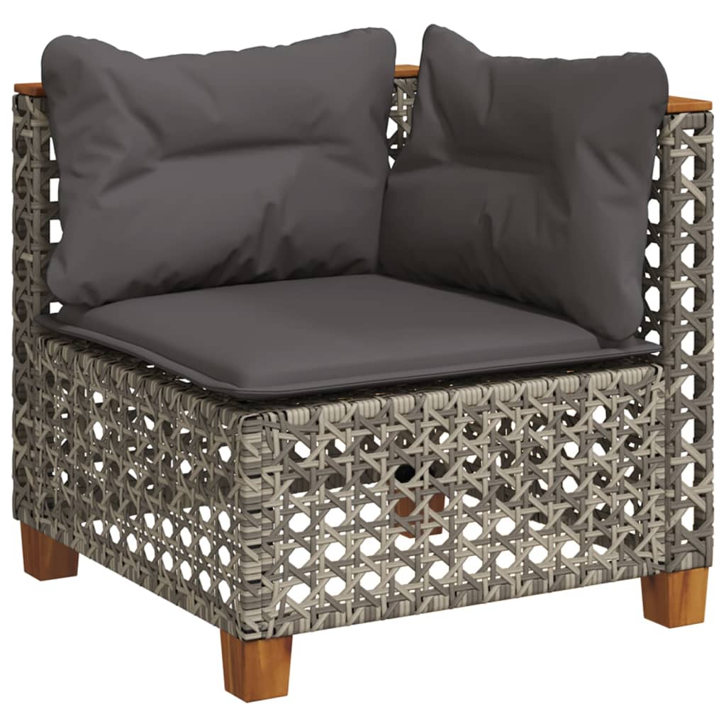 Set Divano da Giardino 6 pz con Cuscini Grigio in Polyrattan | homemem39
