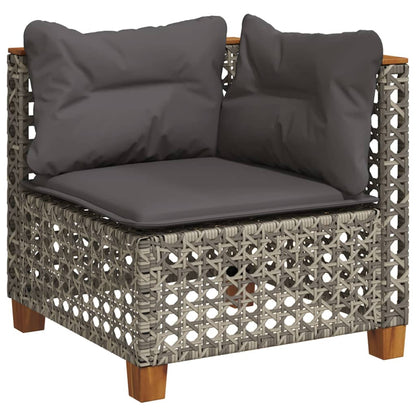 Set Divano da Giardino 6 pz con Cuscini Grigio in Polyrattan | homemem39