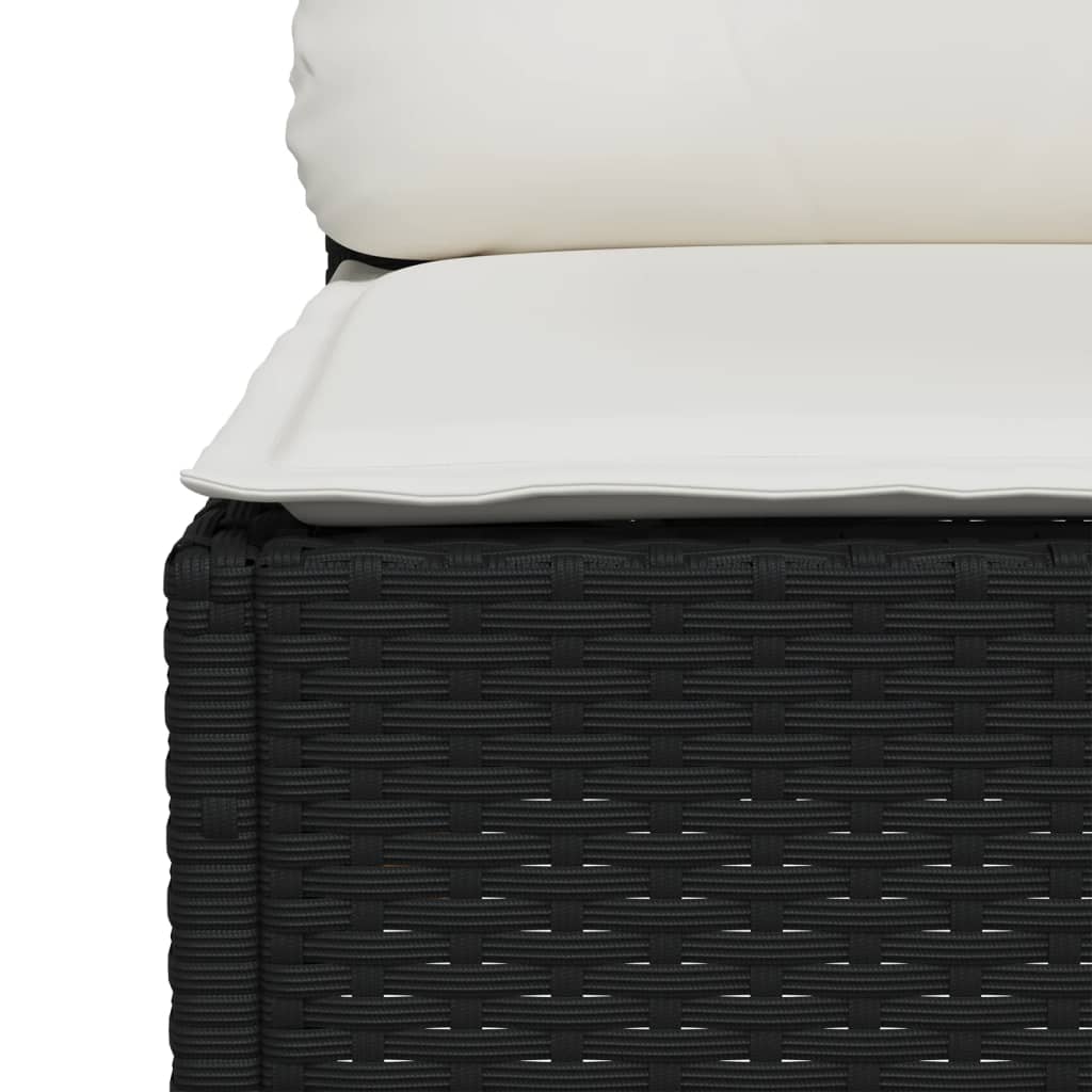 Set Divani da Giardino 4 pz con Cuscini Nero in Polyrattan | homemem39