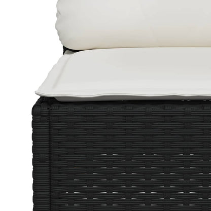 Set Divani da Giardino 4 pz con Cuscini Nero in Polyrattan | homemem39