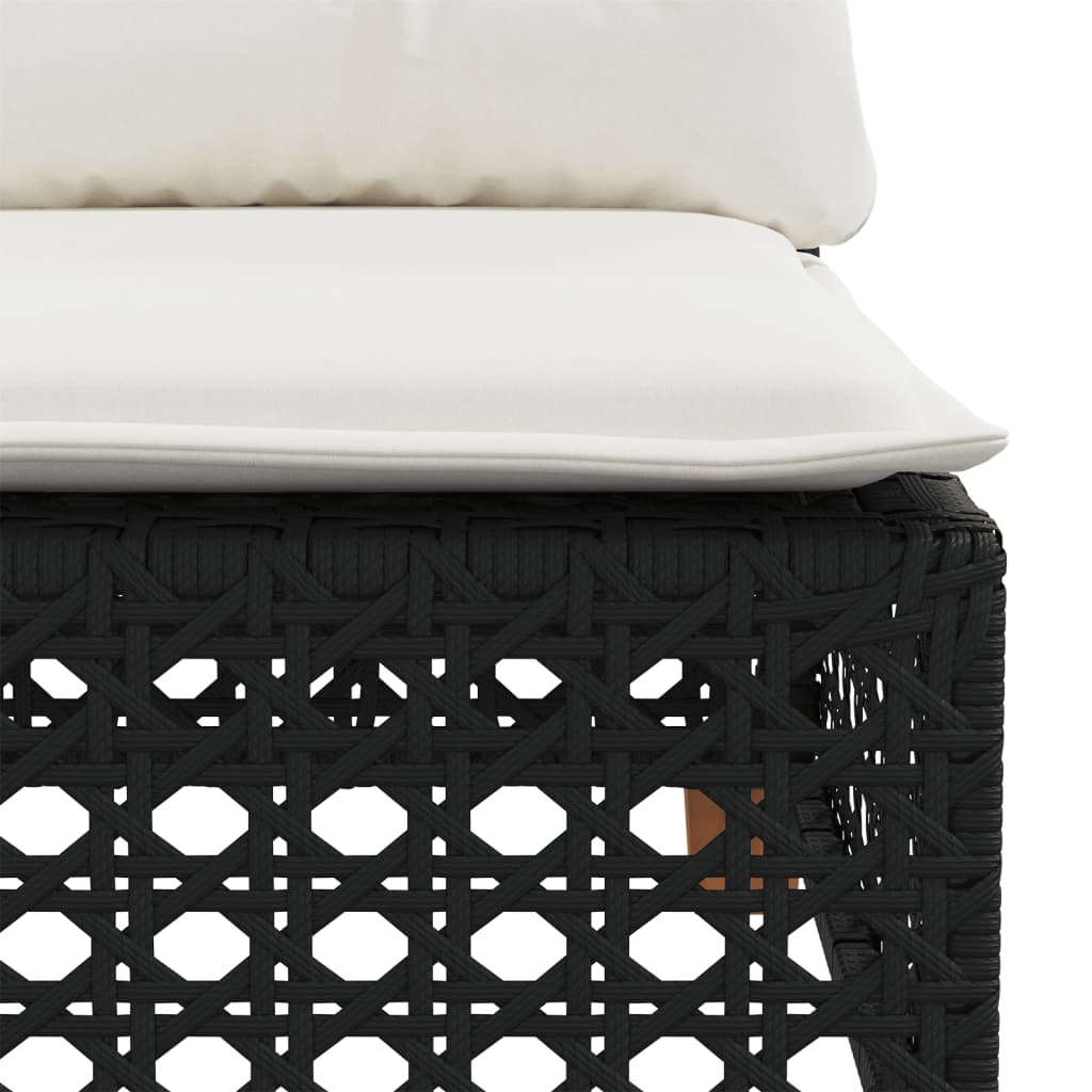 Set Divani da Giardino 4 pz con Cuscini Nero in Polyrattan | homemem39