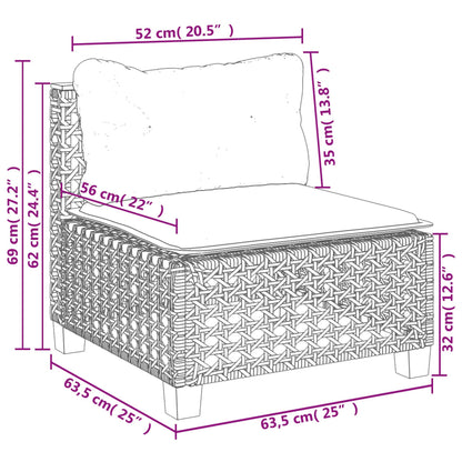 Set Divani da Giardino 4 pz con Cuscini Nero in Polyrattan | homemem39