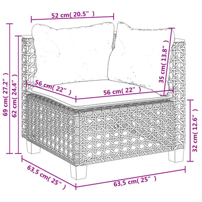 Set Divano da Giardino 5 pz con Cuscini Grigio in Polyrattan | homemem39