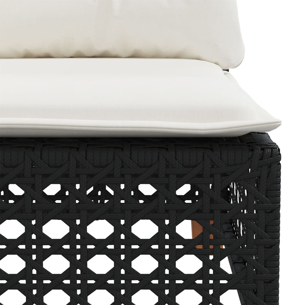 Set Divani da Giardino 5 pz con Cuscini in Polyrattan Nero | homemem39