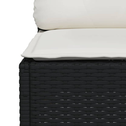 Set Divano da Giardino 6 pz con Cuscini Nero in Polyrattan | homemem39