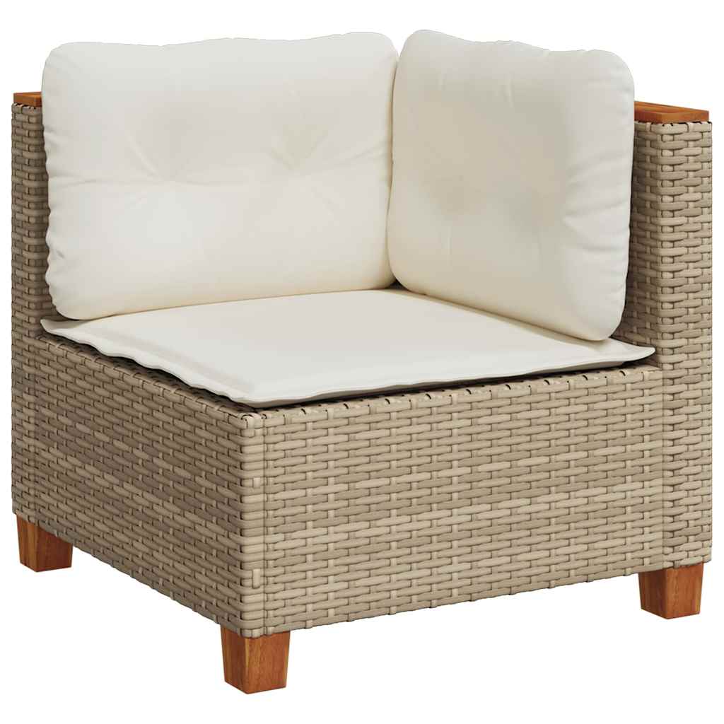 Set Divano da Giardino 6 pz con Cuscini Beige in Polyrattan - homemem39