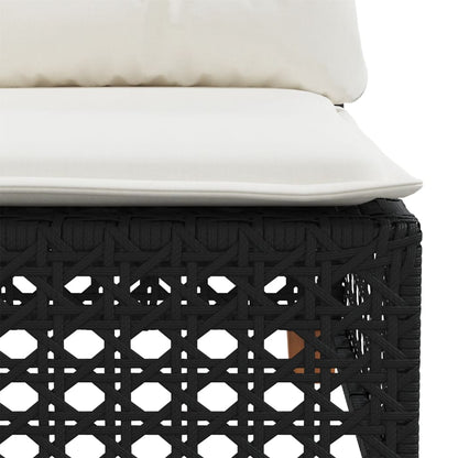 Set Divano da Giardino 6 pz con Cuscini Nero in Polyrattan | homemem39