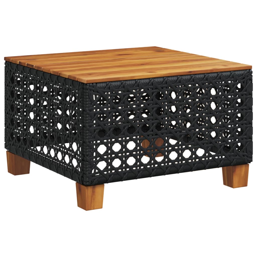 Set Divani da Giardino con Cuscini 7pz Nero Polyrattan