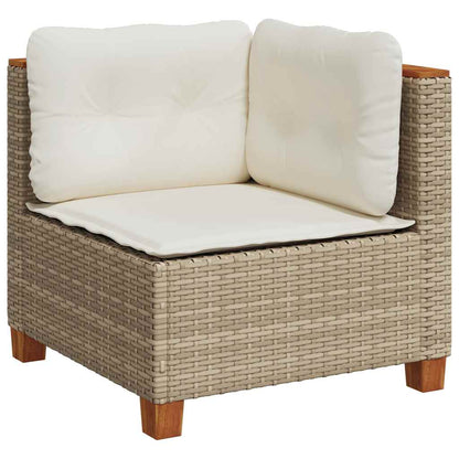 Set Divano da Giardino 9 pz con Cuscini Beige in Polyrattan - homemem39