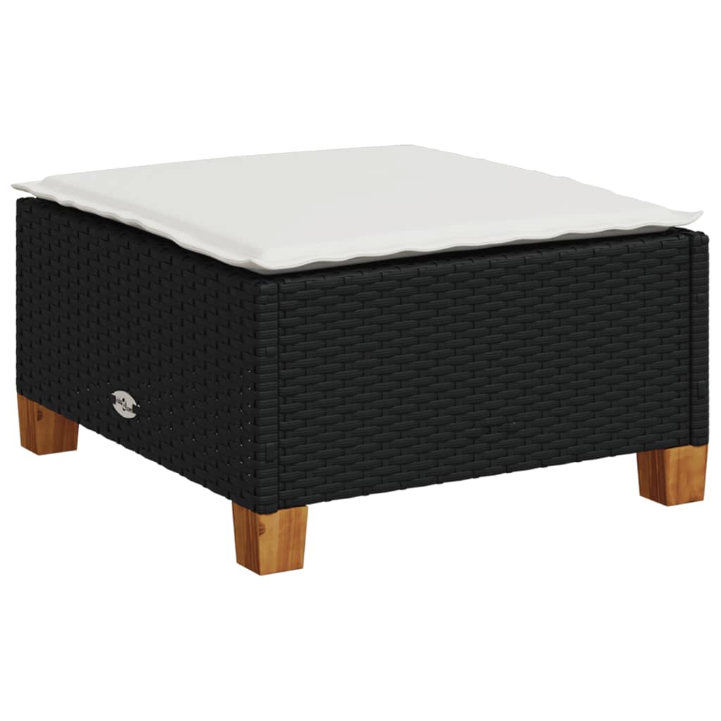 Set Divani da Giardino con Cuscini 7pz Nero Polyrattan | homemem39