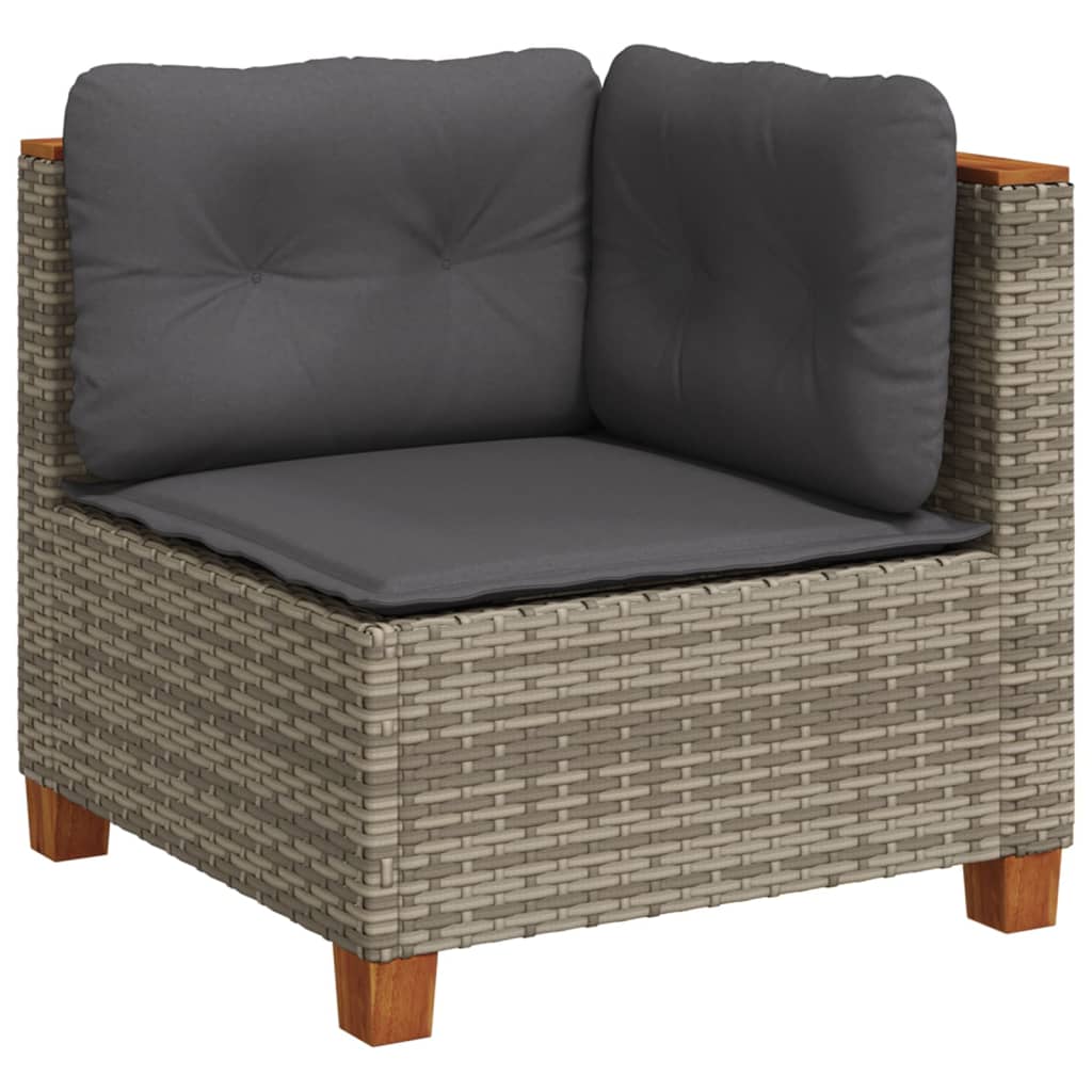 Set Divani da Giardino 7 pz con Cuscini Grigio in Polyrattan - homemem39