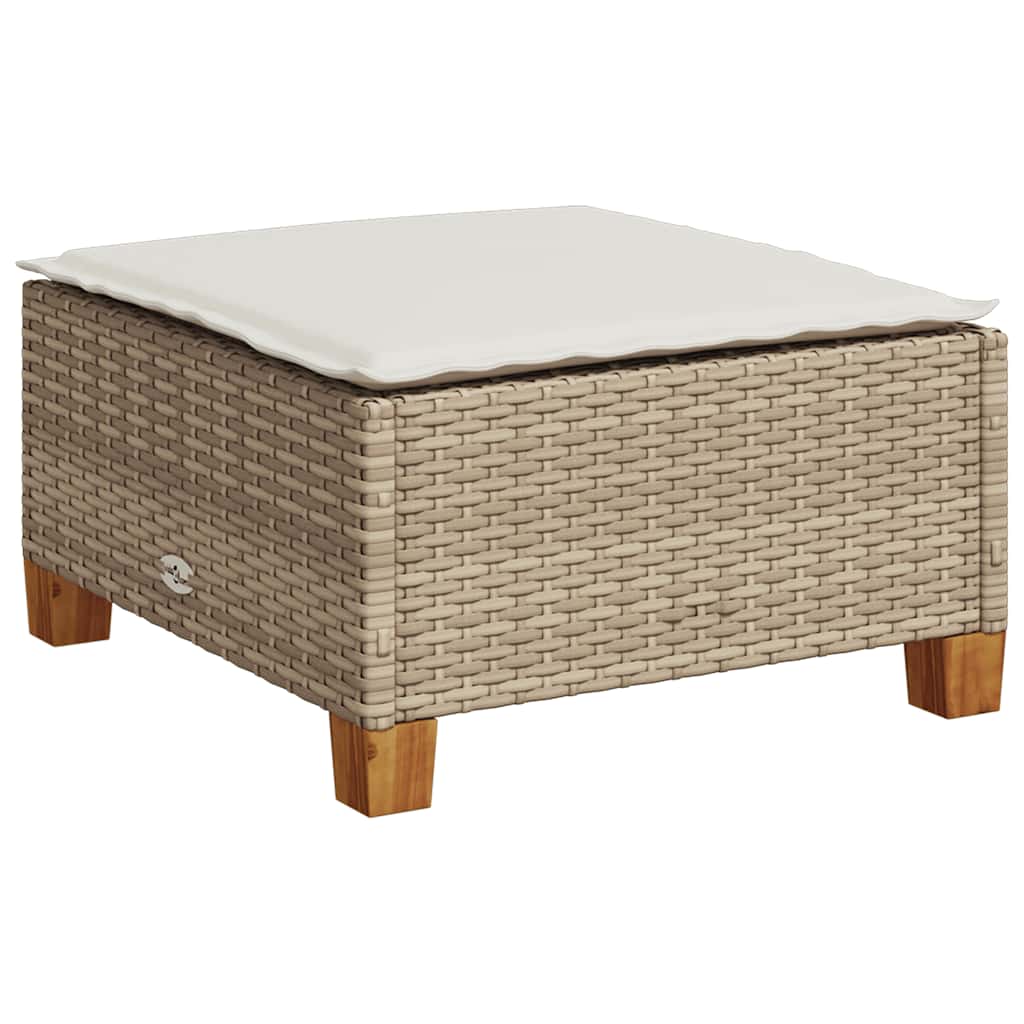 Set Divani da Giardino 7 pz con Cuscini Beige in Polyrattan - homemem39