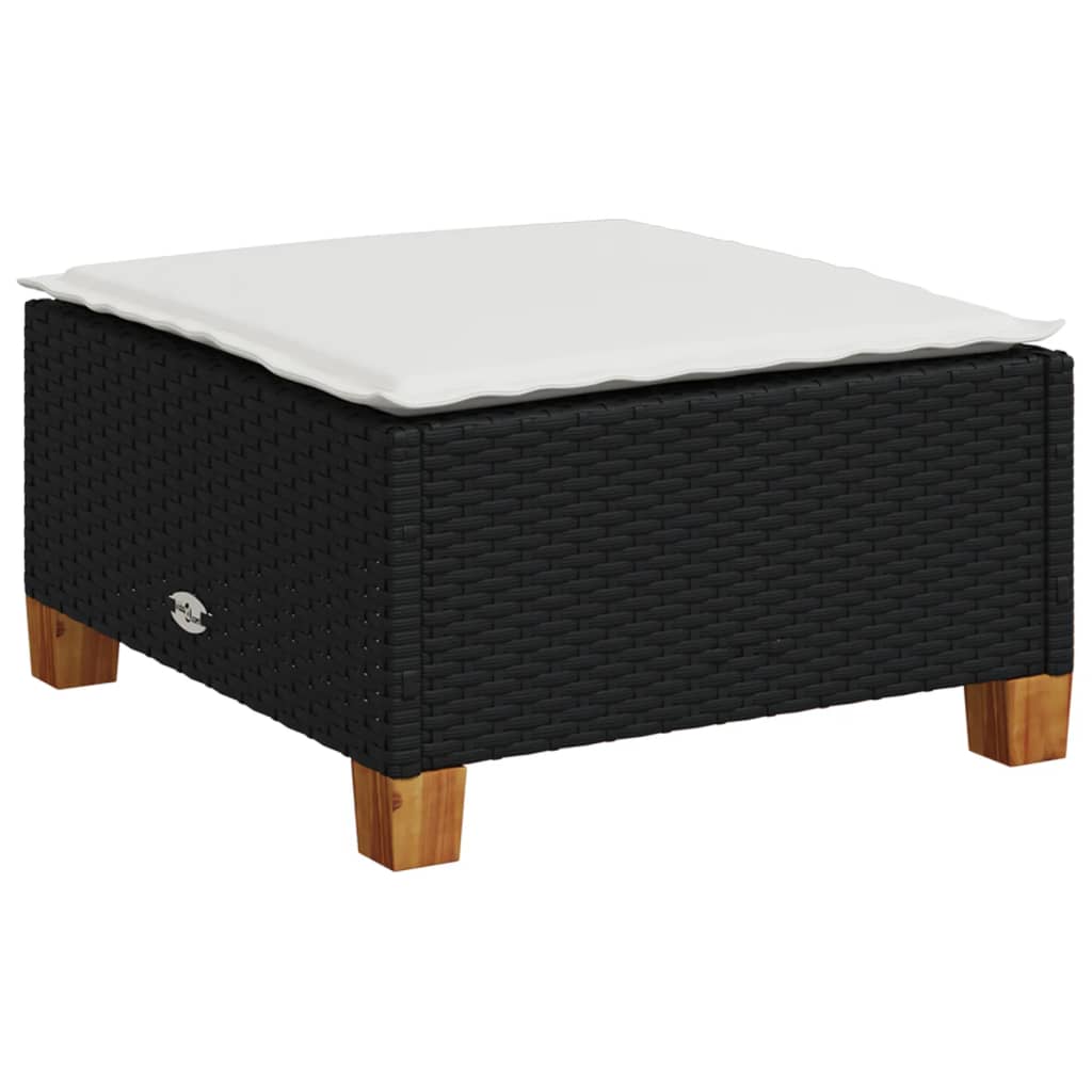 Set Divani da Giardino con Cuscini 8 pz Nero in Polyrattan | homemem39