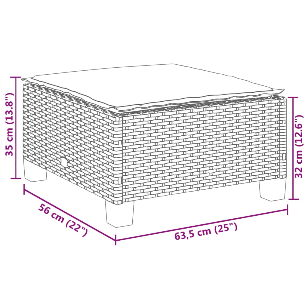 Set Divani da Giardino 7 pz con Cuscini Grigio in Polyrattan - homemem39