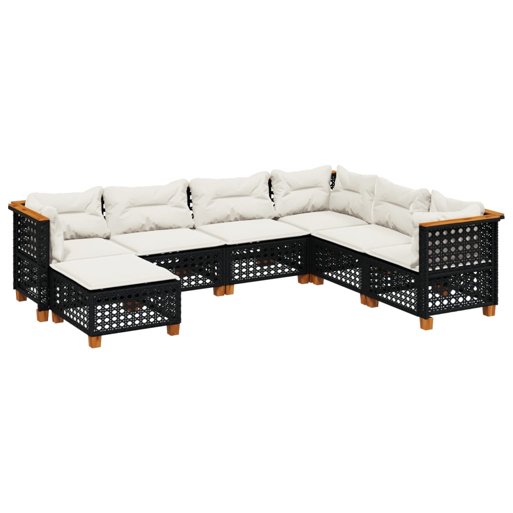 Set Divani da Giardino con Cuscini 7pz Nero Polyrattan - homemem39