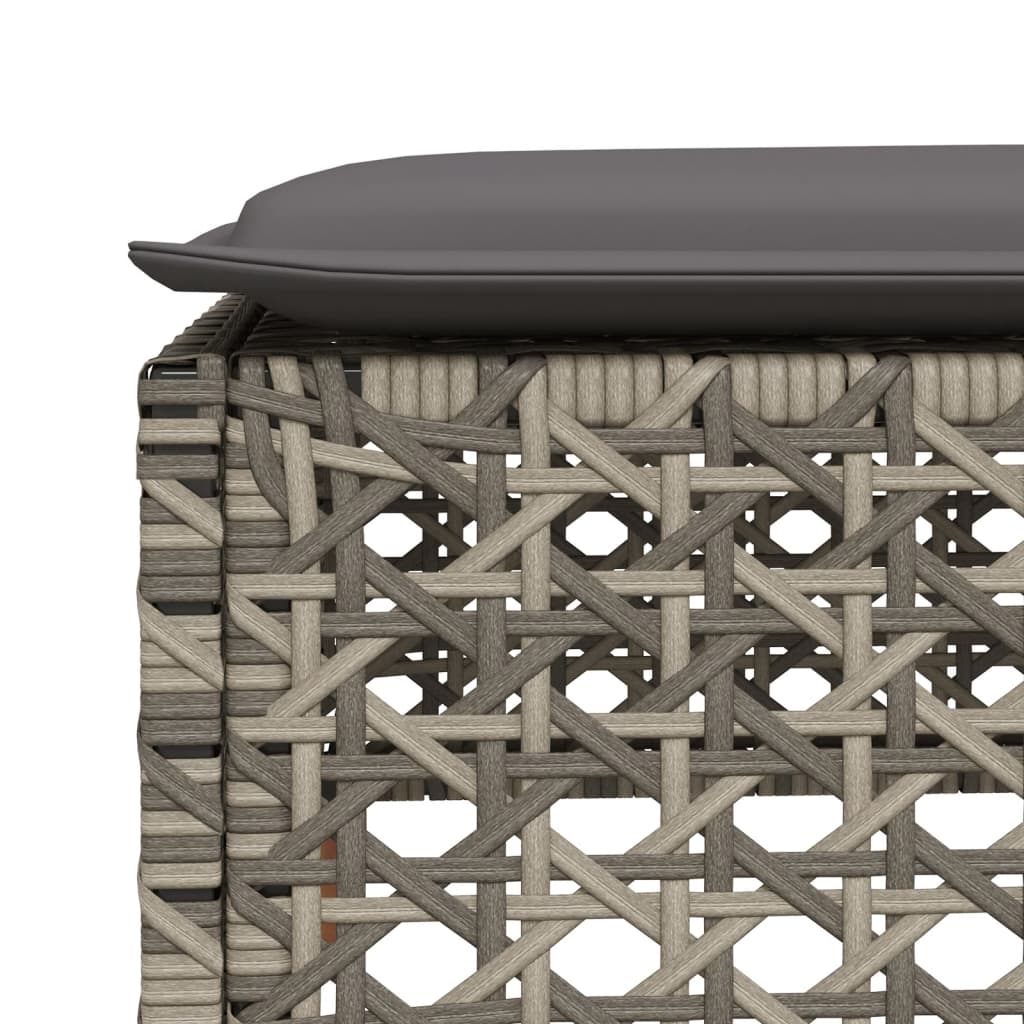 Set Divani da Giardino 7 pz con Cuscini Grigio in Polyrattan | homemem39