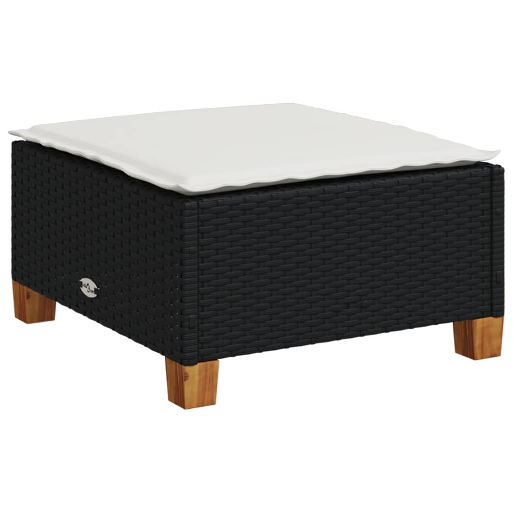 Set Divani da Giardino con Cuscini 8 pz Nero in Polyrattan | homemem39