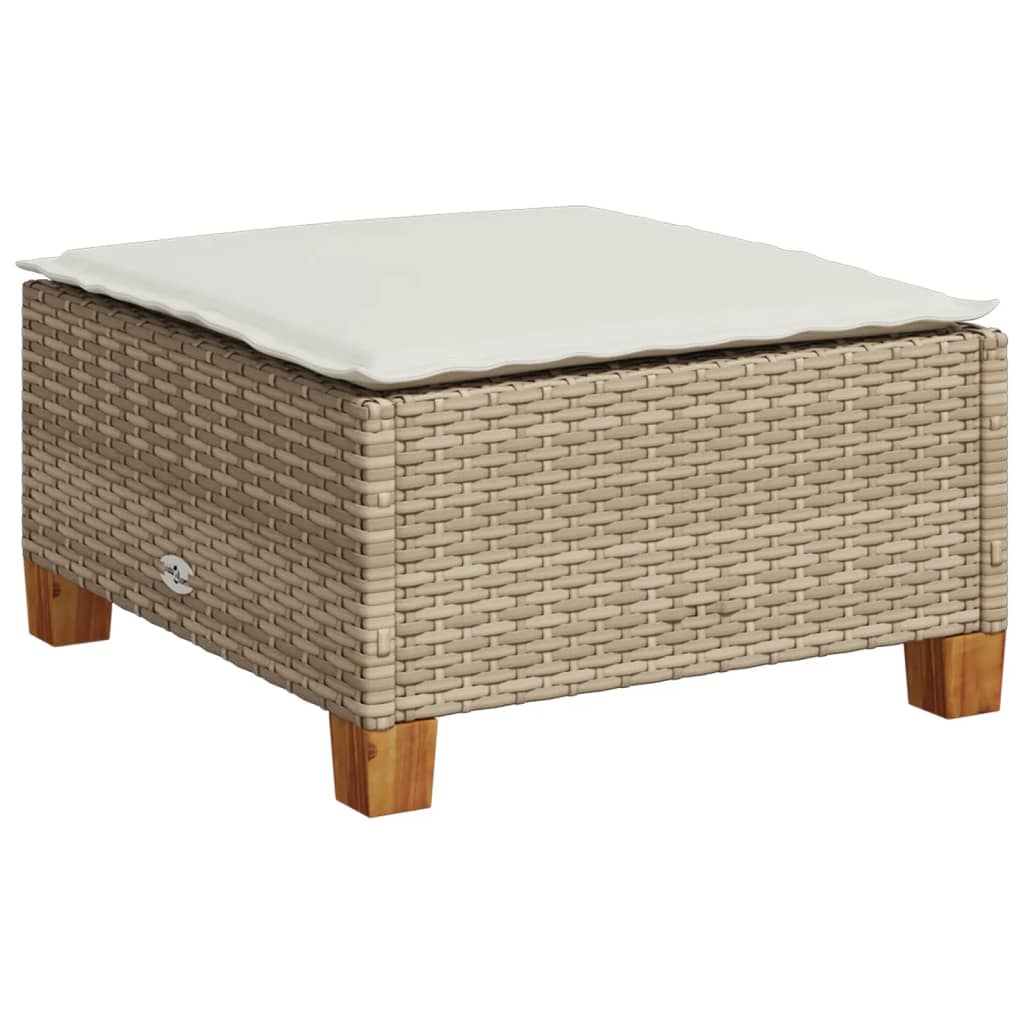 Set Divano da Giardino 6 pz con Cuscini Beige in Polyrattan - homemem39