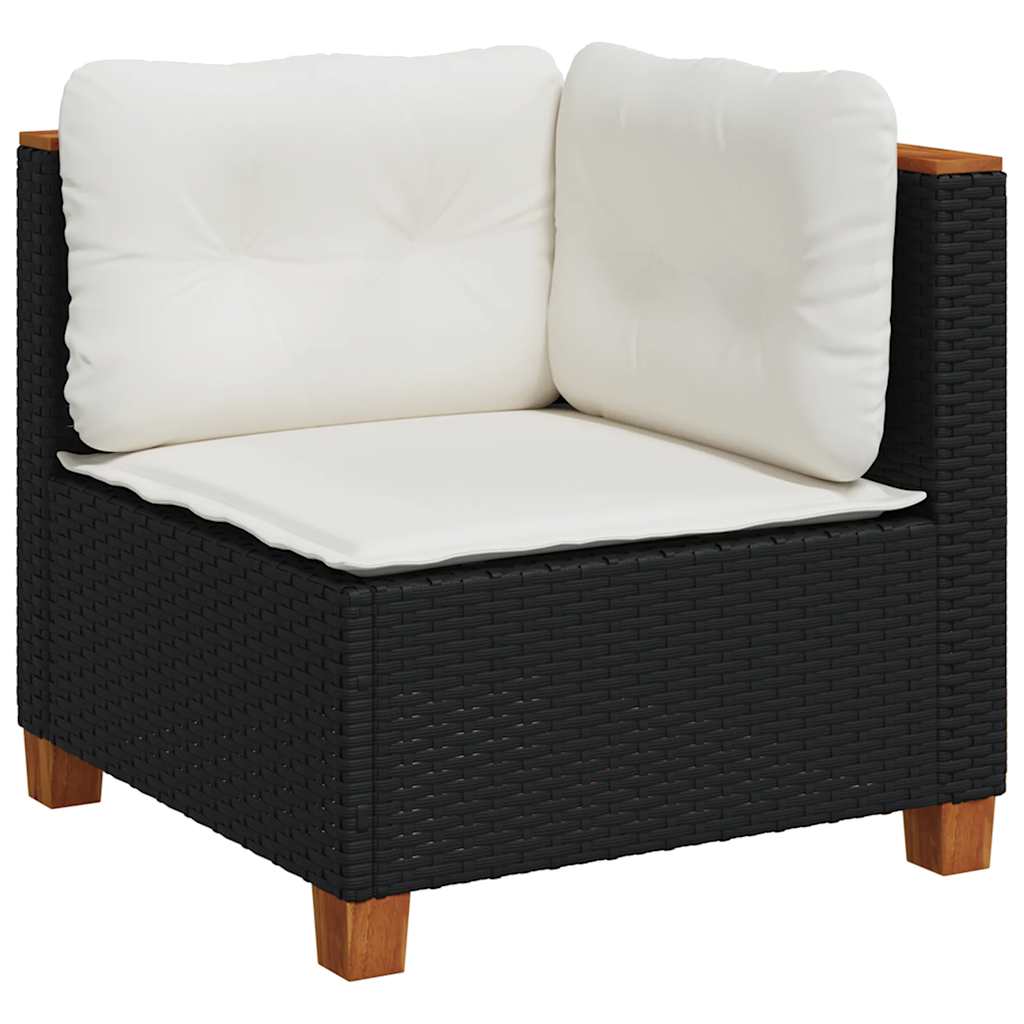 Set Divani da Giardino con Cuscini 8 pz Nero in Polyrattan | homemem39