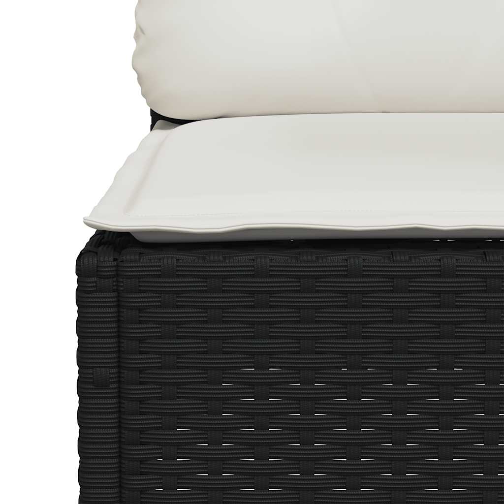 Set Divani da Giardino con Cuscini 8 pz Nero in Polyrattan | homemem39