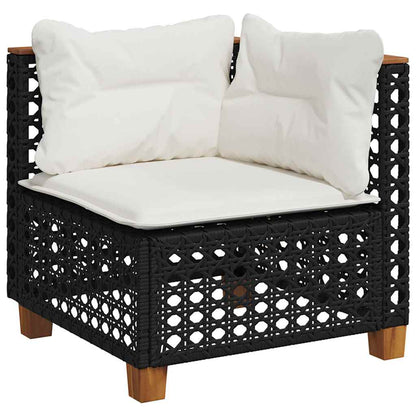 Set Divani da Giardino con Cuscini 7pz Nero Polyrattan | homemem39