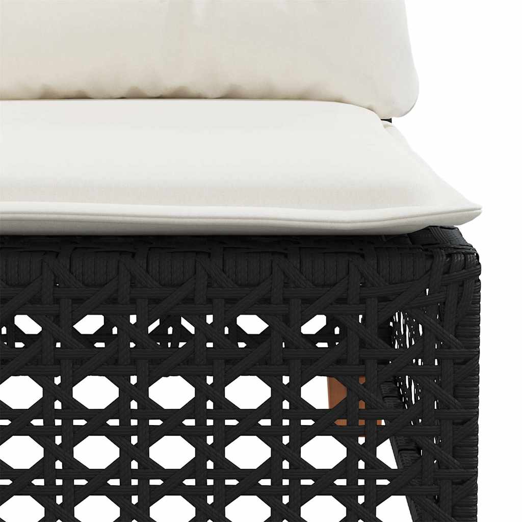 Set Divani da Giardino con Cuscini 7pz Nero Polyrattan | homemem39