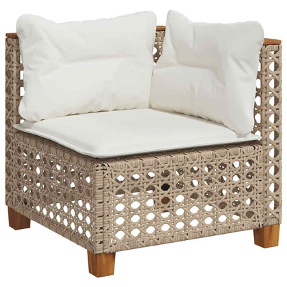 Set Divani da Giardino 7 pz con Cuscini Beige in Polyrattan | homemem39