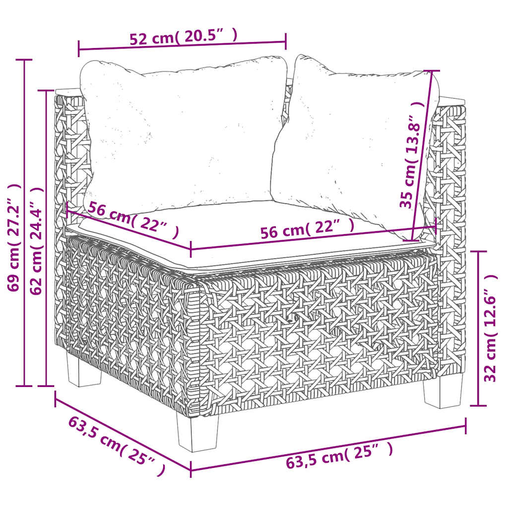 Set Divani da Giardino 7 pz con Cuscini Beige in Polyrattan | homemem39