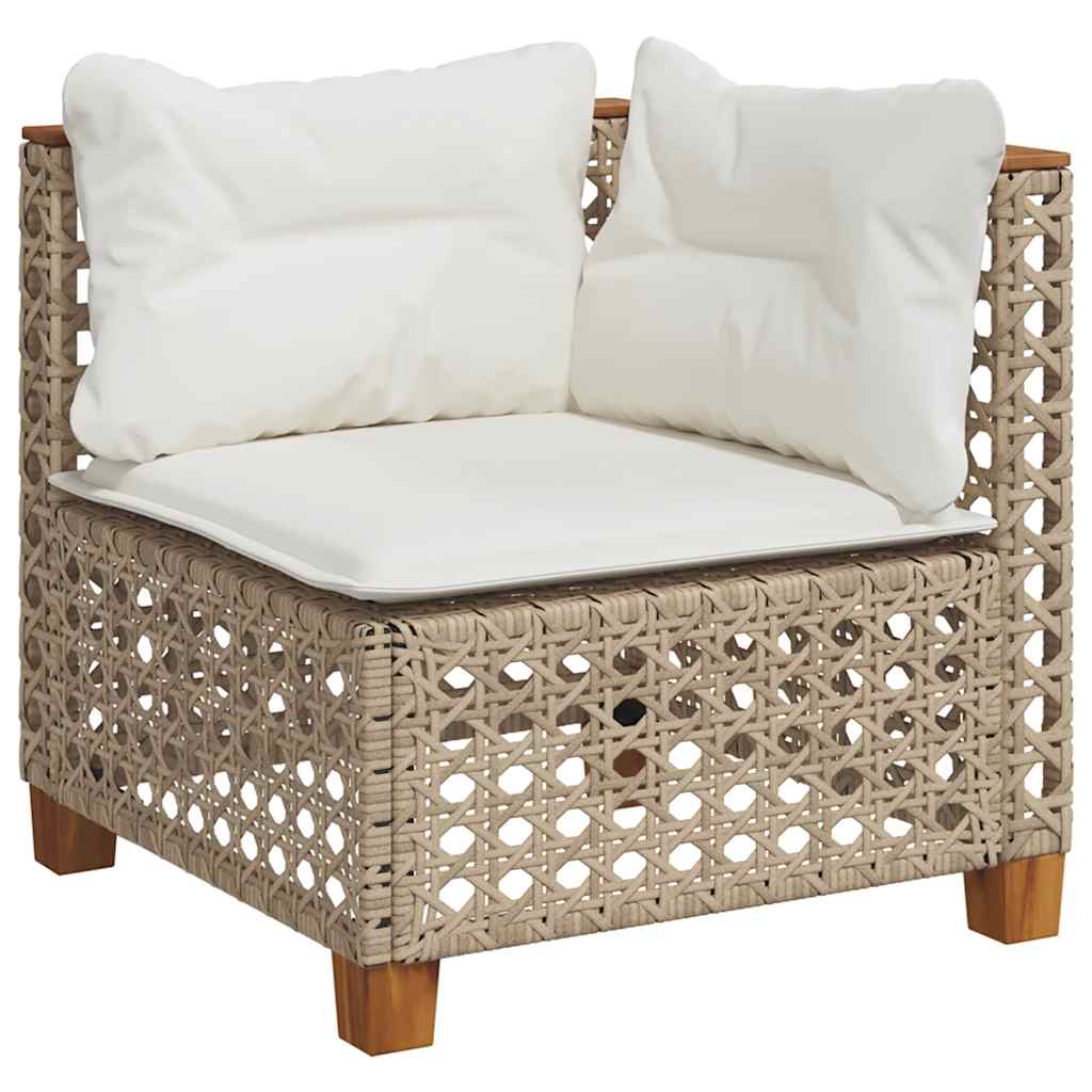 Set Divani da Giardino 11 pz con Cuscini Beige in Polyrattan | homemem39