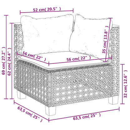 Set Divano da Giardino 10 pz con Cuscini Beige in Polyrattan | homemem39