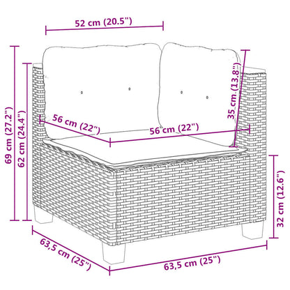 Set Divani da Giardino 11 pz con Cuscini Beige in Polyrattan | homemem39