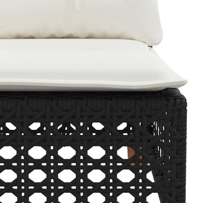 Set Divani da Giardino 11 pz con Cuscini in Polyrattan Nero | homemem39