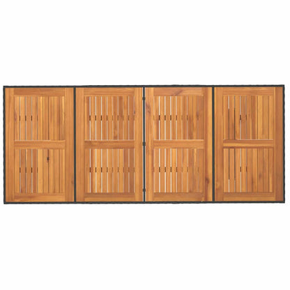 Set da Pranzo per Giardino 7 pz Nero polyrattan | homemem39